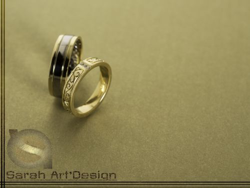 alliances poinçonnage or jaune