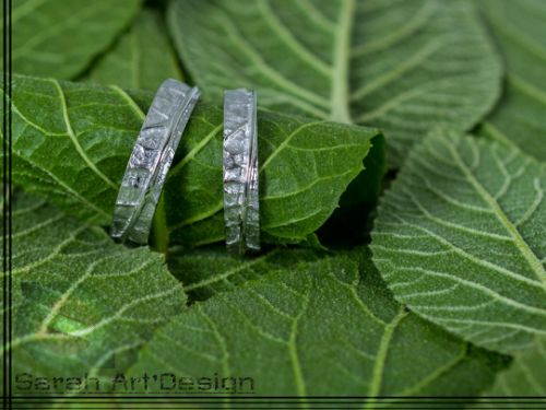 alliances feuille or blanc
