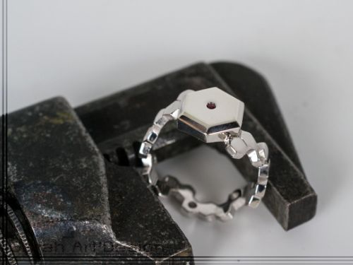 bague argent rubis