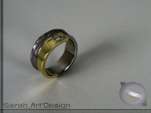 bague or gris or jaune diamants