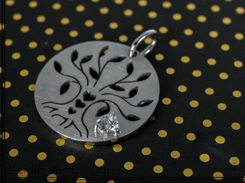 pendentif argent zirconia